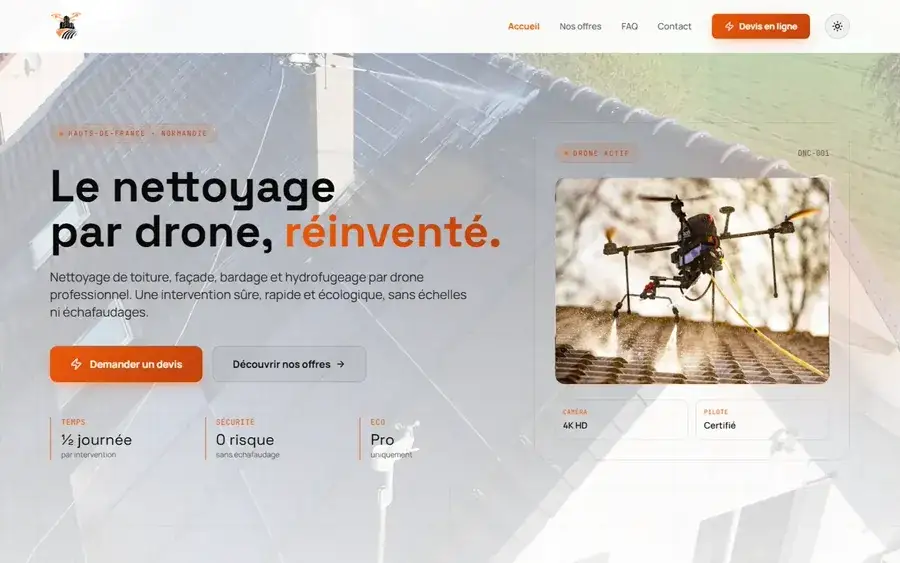 Aperçu du site Drone Nettoyage Concept